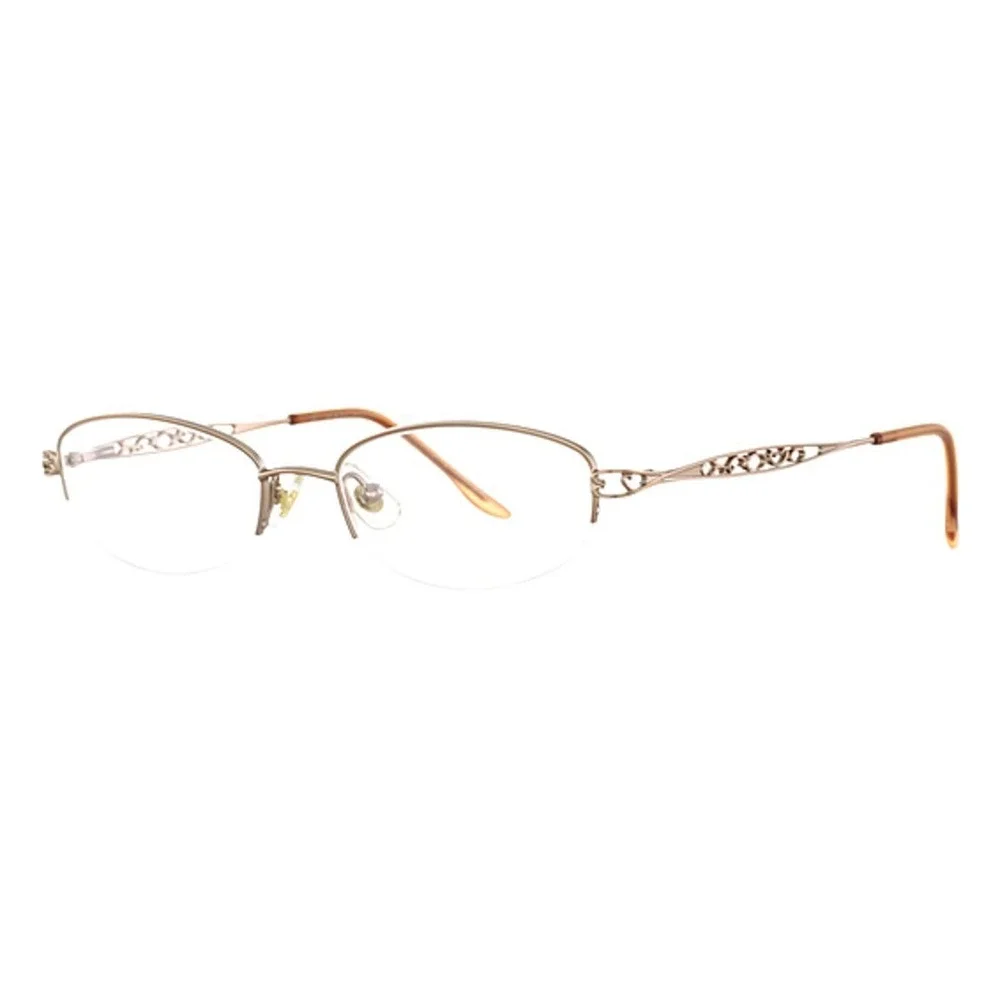 Marchon Tres Jolie 119 NUTMEG Eyeglasses Frames 50 17-135MM Oval FLORAL HALF RIM